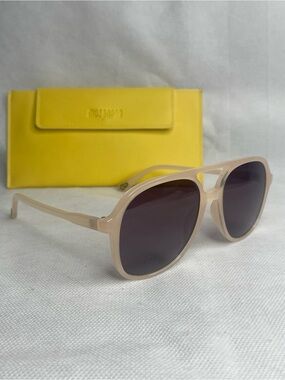 Sojos Sun & Sand UV400 Aviator Sunglasses Cream Smoke SJ2174 C9 SY 55-18-140mm